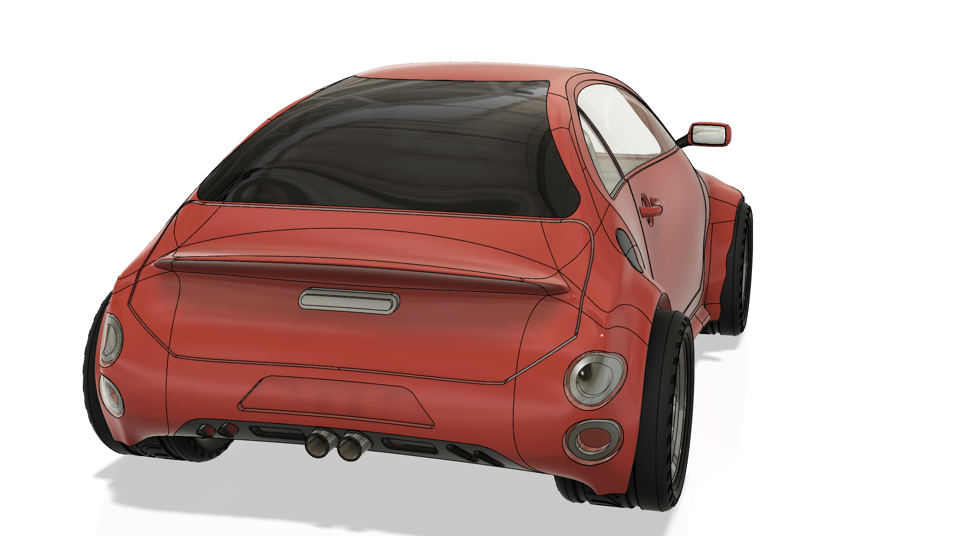 小型汽车造型3D图纸 step iges格式